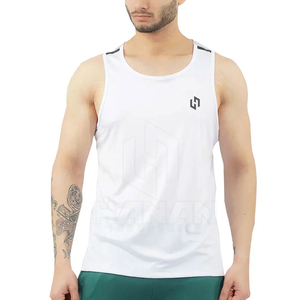 Camiseta sin mangas de verano blanca sólida sin mangas 100% algodón correr gimnasio camiseta sin mangas para hombres entrenamiento de alta calidad deportes gimnasio camisetas sin mangas - Product Image 2