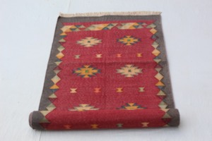 Traditional Indian Cotton Durry <b>Rug</b> Geometric Pattern Washable for <b>Bedroom</b> and Living Room - Product Image 4