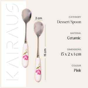 Radiant Rose Mini Brass <b>Spoons</b> (Set of 2) Mirror Polished Soup and Coffee Teaspoons for Party <b>Small</b> Metal Design - Product Image 4