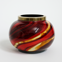 Vase en métal de luxe à texture marbrée moderne avec bordure dorée, pot à fleurs décoratif, décoration nordique pour la maison, l'hôtel, le salon, décoration de table, centre de table