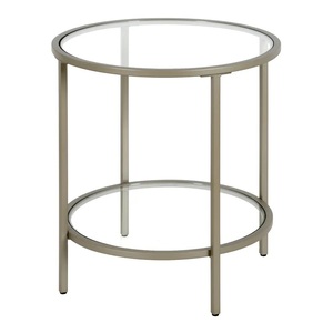 Mesa decorativa de cristal transparente de hierro de calidad superior moderna contemporánea mesa de centro lateral personalizada de lujo elegante para muebles para el hogar - Product Image 4