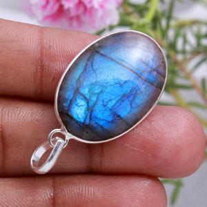 Pendentif recouvert de corde en labradorite, pierre précieuse lune et soleil, pendentif flash violet, pierre marquise plaquée or 18k - Product Image 5