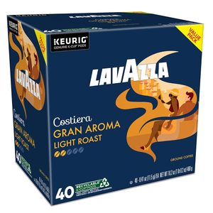 ลาวาซซ่า คอสติเอรา กราน อโรมา, กาแฟแบบแคปซูลสำหรับเครื่องคีรูก (K-Cup Pods) ชนิดชงเดี่ยว, กาแฟคั่วอ่อน, กล่องบรรจุ 40 แคปซูล - Product Image 1