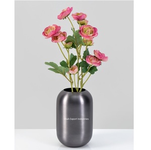 Vase à fleurs en métal en vrac fait à la main de couleur grise pour la décoration de vaisselle de fête d'événement à la maison Vases à fleurs cylindriques - Product Image 5