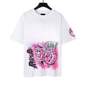 Nueva llegada de los hombres de calidad de patrón sólido logotipo personalizado de manga corta de algodón de lana camisetas para la temporada de verano a granel mezcla de valores usados - Product Image 6