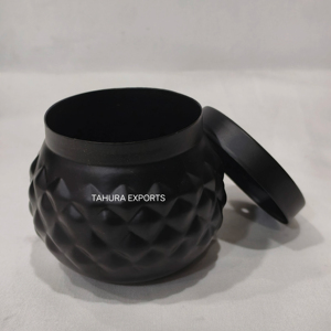 High On Demand <b>Black</b> Tabletop Container Handmade Luxury Iron Round Box Storage Box Use for Kitchenware Decorative And Storage - Product Image 1