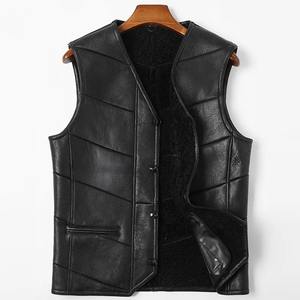 <b>Men's</b> New Stylish Fur Vest Premium Winter Fashion <b>Men's</b> <b>Leather</b> Vest Wholesale Custom Warm <b>Men's</b> <b>Waistcoat</b> Manufacturer - Product Image 3