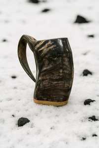 Tasse en corne de Style Viking faite à la main chope à boire authentique tasse en corne de buffle finition naturelle verres - Product Image 6