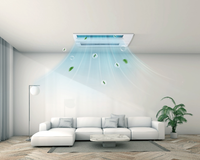 Aire Acondicionado Haier de 9k, 12k, 18k, 24k BTU, Tipo Cassette de Una Vía, Inverter, Compresor DC, R-410A