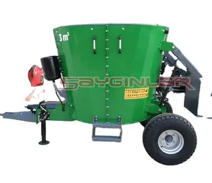High Quality Feed Mixer 3m3 - Trailed - Tractor Pto Driven - Back Loader - Hydraulik Discharge Door