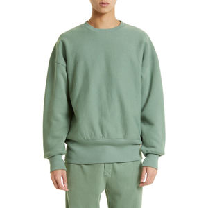 Crewneck Men's Cotton Fleece Oversized Sweats Drop Shoulder Hoodie <b>Vintage</b> Wash Streetwear Blank Distressed Oversized <b>Sweatshirt</b> - Product Image 2