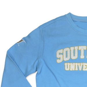 Haga su propio logotipo de lana y bordado de La Universidad del Sur Azul cielo Otoño Ropa universitaria Sudaderas con capucha Sudadera - Product Image 3