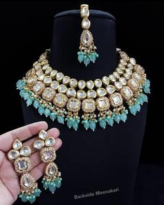 High Quality Kundan <b>Jewellery</b> <b>Set</b> Weddings Parties Necklace Earrings Backside Meenakari Jewelry Bridal Wear Gifts - Product Image 3