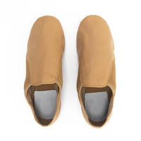 Diseño de logotipo personalizado OEM, zapatos de ballet de lona elástica de cuero genuino para niñas y mujeres, económicos y de alta calidad.