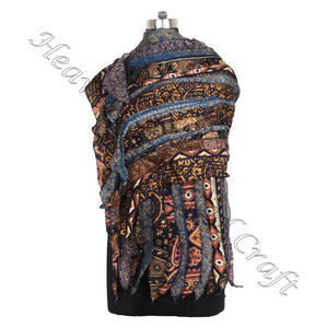 Recycled <b>Silk</b> Sari 15 Strips Designer Handmade Scarves Stole <b>Shawls</b> SC556 Fine <b>Silk</b> Wholesale Recycled Vintage Sari Female Scarf - Product Image 5