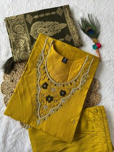 Mới Thiết Kế Bên Mặc Nhìn <span class=keywords><strong>Salwar</strong></span> Dupatta Hoàn Chỉnh Khâu Dưới Cao Cấp La Mã Lụa Vải Top Kurta Đẹp Thêu - Product Image 4