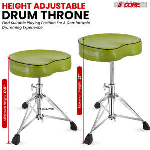 5 Core <b>Drum</b> Throne 4 Padded Guitar Stool Drummer Chair Adjustable Musician Seat - Product Image 4