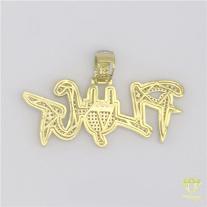 Personalizable diamante estilo Hip Hop Bling joyería oro plata enchufe colgante con letra helada diseño fino colgantes y dijes - Product Image 5