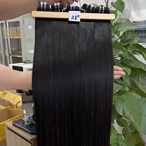 Vente en gros de matières premières vietnamiennes vierges 100% lisses perruque naturelle à double tissage Extensions de cheveux humains - Product Image 5