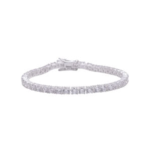 สร้อยข้อมือเทนนิสแบบวินเทจ ชุบทองคำแท้ 925 ประดับเพชรโมอิสซาไนต์ทรงกลม สำหรับเป็นของขวัญงานแต่งงานสำหรับผู้หญิง - Product Image 3