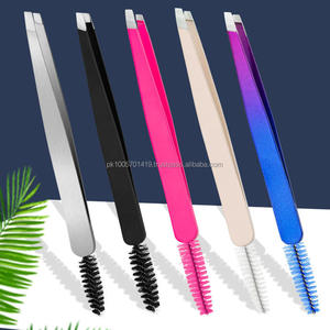 Nouvelle pince à sourcils double face en acier inoxydable 430 avec brosse à mascara - Product Image 6