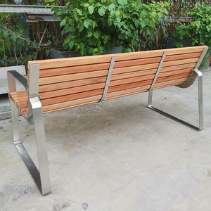 Parc urbain <span class=keywords><strong>extérieur</strong></span> <span class=keywords><strong>banc</strong></span> <span class=keywords><strong>en</strong></span> acier inoxydable <span class=keywords><strong>avec</strong></span> <span class=keywords><strong>dossier</strong></span> chaise <span class=keywords><strong>en</strong></span> <span class=keywords><strong>bois</strong></span> style moderne mobilier urbain - Product Image 6