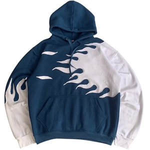 Personalizado de calidad de invierno sin cuerda calentado recortado crudo dobladillo parche bordado Unisex 100% algodón envejecido sudaderas con capucha - Product Image 1