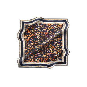 Navy Blue Satin <b>Silk</b> Vintage Dot <b>Scarf</b> for Spring Summer - Product Image 1