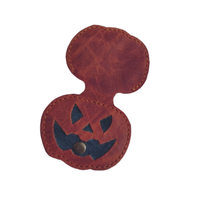 Mini porte-monnaie Halloween en cuir citrouille motif facile bricolage Halloween couture PDF citrouille modèle de portefeuille modèle de cadeau Halloween
