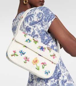 <b>White</b> Beaded Shoulder <b>Bag</b> Tennis Racket Embroidery Glass Beads Purse Ladies Summer <b>Clutch</b> Insect Pattern Handbags Sporty - Product Image 3