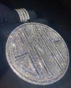 Colgante de Moissanita VVS de Lujo con Incrustaciones de Diamantes de Imitación, Cadena Cubana Chapada en Oro de 18K, Regalo de Cumpleaños, Dijes de Dibujos Animados - Product Image 1