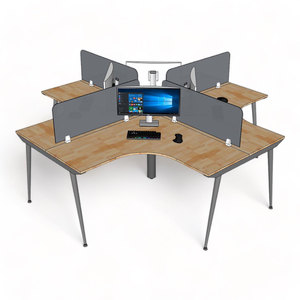 Mesa de Centro Contemporánea en Forma de Cruz para 4 Personas, 240x240cm, con Patas de Hierro y Sistema de Montaje CONE HBCO053 - Product Image 2