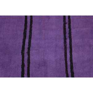 Tapis turc vintage 4,9x10,5 pieds, grand tapis, tapis en laine unie violet noir - Product Image 5