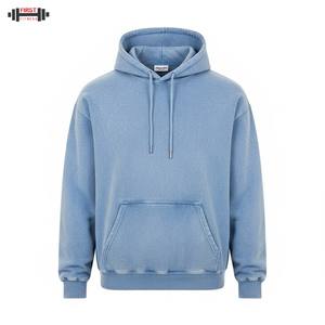 Premium Vintage 100% algodón Fleece Washed Boxy Regular Fit Pullover Hoodie para hombres Custom Drop Shoulder 300gsm Winter - Product Image 1