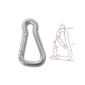 Lot de plusieurs crochets de mousqueton asymétriques BETA-ROBUR en acier inoxydable AISI 316 durable - Product Image 2