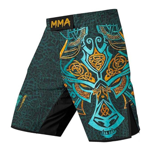 Pantalones cortos de combate MMA personalizados OEM para hombre de alta calidad recién llegados pantalones cortos de entrenamiento de boxeo con estampado de sublimación para adultos jóvenes logotipo frontal - Product Image 1