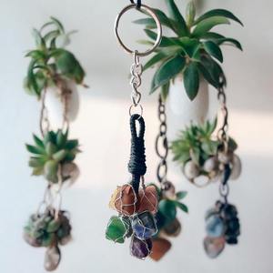 Porte-clés poli des sept chakras de qualité supérieure, écologique, purification énergétique et protection, décoration d'intérieur Feng Shui, rond - Product Image 1