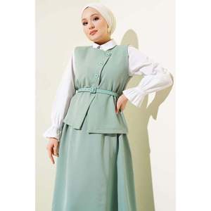 Basic 2 Piece Set with Vest <b>and</b> Belt <b>and</b> <b>Skirt</b> Mint - Product Image 2