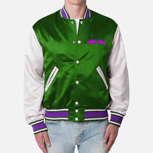 Chaqueta Bomber Varsity de Cuero con Parche Bordado de Chenilla Personalizada, Estilo Urbano, Unisex, para Hombre, Ecológica, de Invierno - Product Image 5