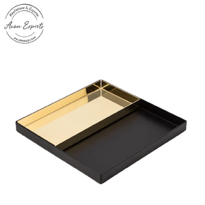 Dual Tone Tray Design Elegant Serving Organizer Durable Finish Modern Decor Stylish Display Functional Home Accent Piece - Product Image 1