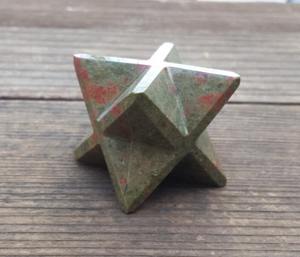 Vente en gros de magnifiques étoiles de Merkaba en unakite, outil de guérison spirituelle, Feng Shui, figurine sculptée, pierre précieuse, mascotte de l'amour - Product Image 5
