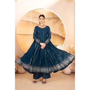 Costume Anarkali de créateur pour les fêtes, robes de soirée élégantes - Product Image 2