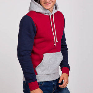 Sudadera con capucha de lana de algodón 100% informal para hombre, nuevo diseño, colores de empalme, ropa de entrenamiento de manga larga para correr para deportes de invierno - Product Image 6