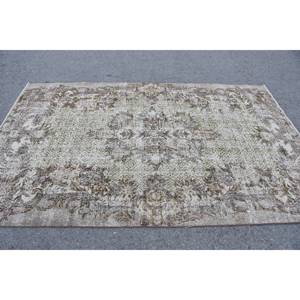 Tapis Turc Fait Main Vintage Beige Vert 5.4 X 8.6ft Style Classique Rectangle Couloir Motif pour Salon Chambre Chevet 4m - Product Image 3