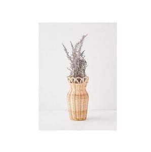 Vase à fleurs en rotin fait main avec une texture rustique chic adaptée aux maisons modernes minimales - Product Image 3
