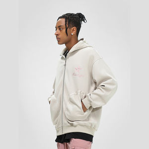 Fabricant 100 Polaire en coton avec broderie personnalisée Emballage personnalisé Sweats à capuche unisexes zippés - Product Image 4