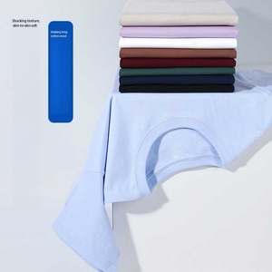 OEM diseño de logotipo personalizado 200g hombro caído puro algodón Camiseta estilo Hong Kong doce colores manga corta Camiseta de los hombres - Product Image 4