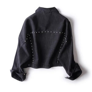 Nouvelles vestes en jean pour hommes tendance, vestes en jean coupe-vent pour hommes, vestes en jean à strass pour hommes très vendues, matière solide - Product Image 6