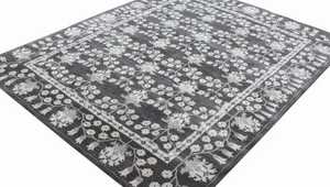 Tapis de style oriental traditionnel 100% laine personnalisable touffeté à la main en charbon de bois-taille de coureur disponible - Product Image 2
