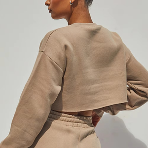 Ropa de invierno para mujer, Sudadera corta, talla de Color personalizada, servicio OEM, ropa de mujer, sudadera transpirable para mujer - Product Image 4